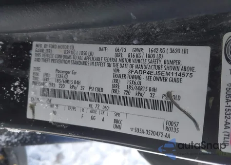 2014 Ford Fiesta Se from USA, damaged, VIN 3FADP4EJ5EM114575